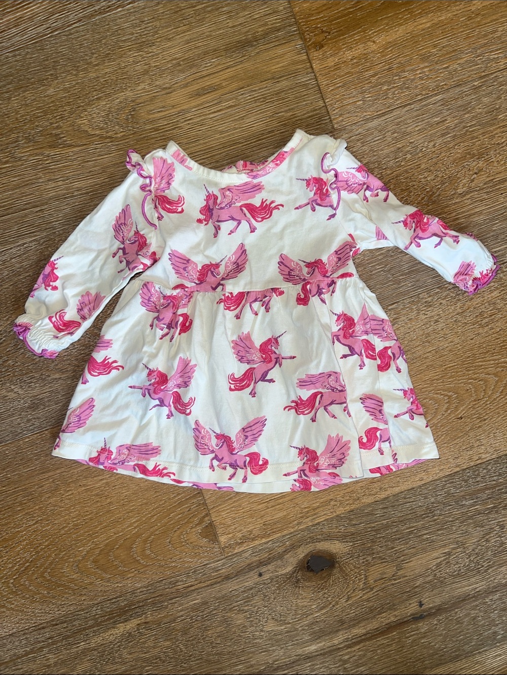 Hatley Cream Dress with Pink Pegasus Print